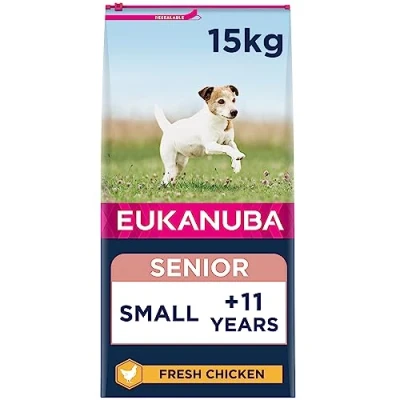 Image of Eukanuba Complete Dry Dog Food for Senior Small Breeds with Fresh Chicken 15 kg