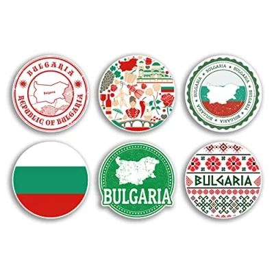 Image of 6 x 10cm Bulgaria Vinyl Stickers Bulgarian Country City Travel Map Flag Holiday Luggage Design Gift #78840