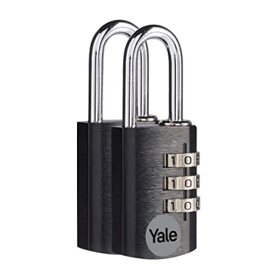Image of Yale YE3CB/20/121/2/BK Aluminium Combination 20 mm PK2 Black