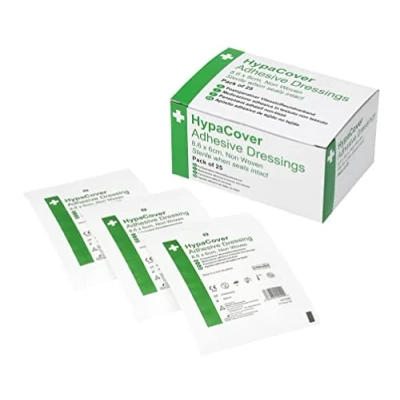 Image of Safety First Aid Group HypaCover Adhesive Wound Dressing Medium, 8.6 x 6 cm (Pack of 25) Sterile Hypoallergenic