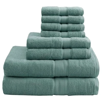 Image of Madison Park 800GSM 100% Cotton Luxurious Bath Towel Set, Dusty Green, Multi Sizes