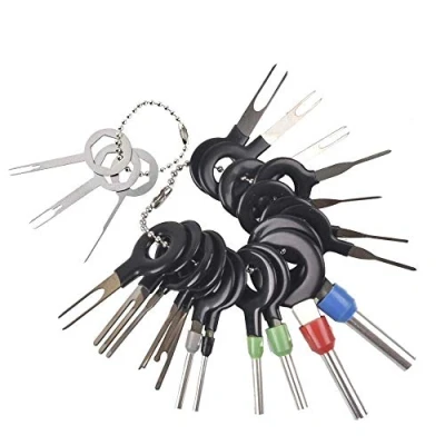 Image of Terminal Removal Tool,21 PCS Auto Key Extractor Tool Pin Extraction Kit Electrical Wiring Crimp Connector for Depinning Wire Connectors