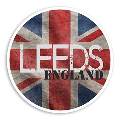 Image of 2 x 10cm Leeds England Vinyl Stickers UK GB Flag Travel Luggage Sticker #30575 (10cm Wide)