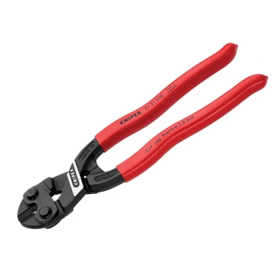 Image of Knipex CoBolt® Compact Bolt Cutter black atramentized, plastic coated 200 mm (self service card/blister) 71 31 SB