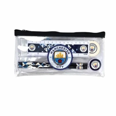 Image of Manchester City FC Clear Pencil Case Stationery Set