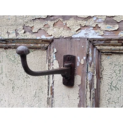 Image of Antiques Warehouse ANTIQUE STYLE SWIVEL CAST IRON WARDROBE HOOK HAT &amp; COAT UTILITY