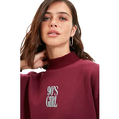 Image of Trendyol Women Regular fit Basic Standing collar Knit Sweatshirt