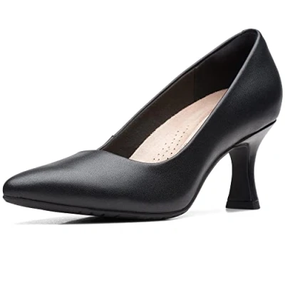 Image of Clarks Women&#039;s Kataleyna Gem Pump, Black Leather, 7.5 UK