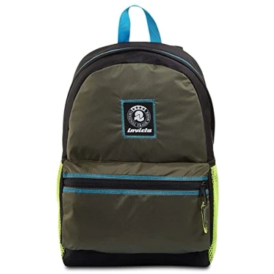 Image of Invicta Barly Single Compartment Backpack, Light Ripstop, Green, with PC Pocket, School and Leisure