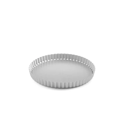 Image of Chabrias Ltd Professional Silver Aluminium Loose Base Fluted Flan Tin, Tart and Quiche Tin (7&quot;)