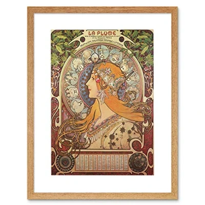 Image of Wee Blue Coo Mucha Nouveau Old Master Painting Repro Picture Framed Wall Art Print