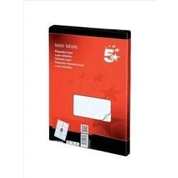 Image of 5 Star Addressing Labels Laser 8 per Sheet 99.1x67.7mm White [800 Labels]