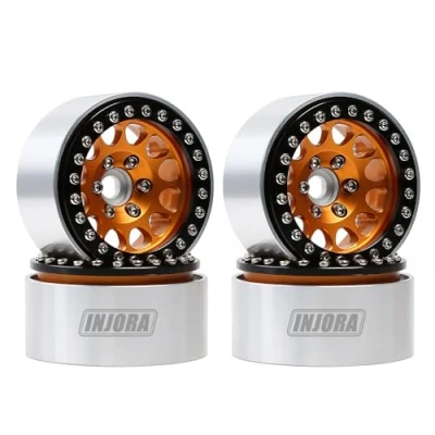 Image of INJORA 4PCS 1.9 Inch Metal Wheel Rim Beadlock Hub for 1:10 RC Rock Crawler Axial SCX10 Pro II III TRX4 D90 VS4 10 Redcat Gen 8 7 Enduro(Gold)