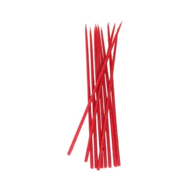 Image of Glowing Bee Handmade Natural Pure Beeswax Thin Taper Candles 30cm (Pack of 10) (Red)
