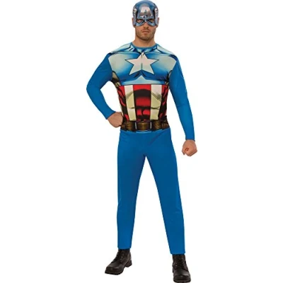 Image of Rubies 820955 XL Disfraz Capitan America Opp Ad América Costume, Blue,