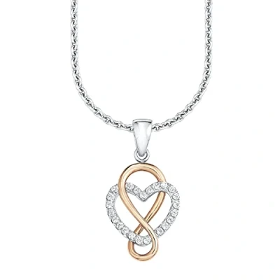 Image of s.Oliver necklace with pendant 925 sterling silver ladies necklace, cubic zirconia synth, 42/45 cm, gold, heart, Comes in jewelry gift box, 9081684