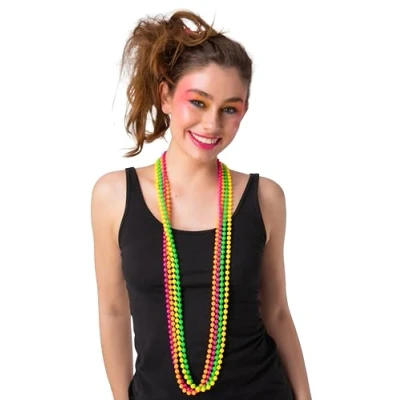 Image of WIcked Costumes 80&#039;s Neon Bead Necklace Set of 4