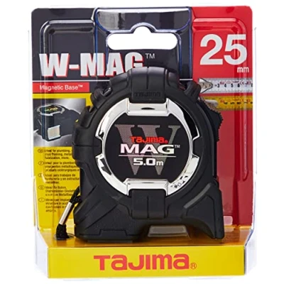 Image of Tajima WM550MR TAGM550MR 5M W MAG Tape Measure, Black