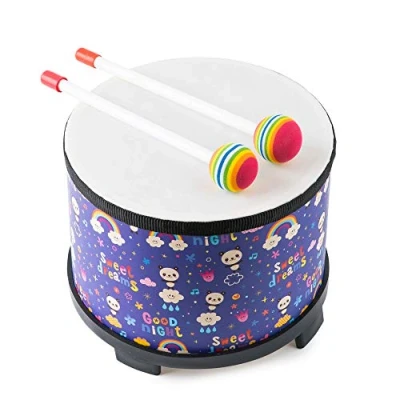 Image of Floor Tom Drum for Kids, Baby 8 inch Percussion Music Instrument Kids with 2 Mallets Children, Special Christmas Birthday Gift (Rainbow inch)