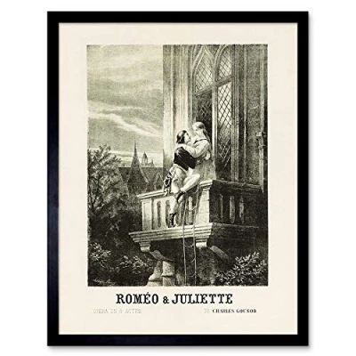 Image of Wee Blue Coo Advert Theatre Stage Play Shakespeare Romeo Juliet France Art Print Framed Poster Wall Decor 12X16 Inch
