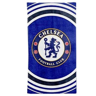 Image of BLUES Official Chelsea FC Crest Beach Towel (100% Cotton 70cm x 140cm)