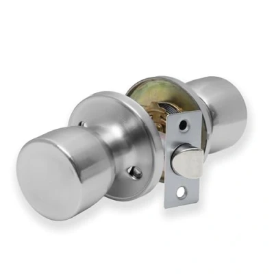 Image of XFORT Tulip Passage Knob Set Satin Chrome, Door for Internal Wooden Doors