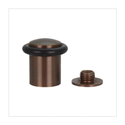 Image of Door Stop 24 x 35 mm Threaded Base Rustic Brass Finish Includes Screw + Mounting Plug EVI Herrajes Mod. I 10824X35