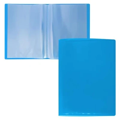 Image of RAYLU PAPER A5 Document Folder 100% Biodegradable Polypropylene 10 Clear Sleeves for Home and Office Pockets Blue