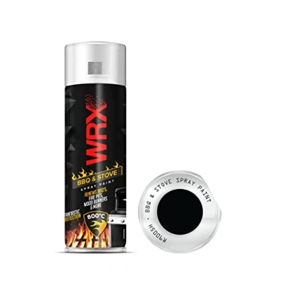 Image of WRX Spray Paint 400 ml BBQ &amp; Stove R9005H Renews BBQ&#039;s, Fire Pits, Wood Burners More (1)