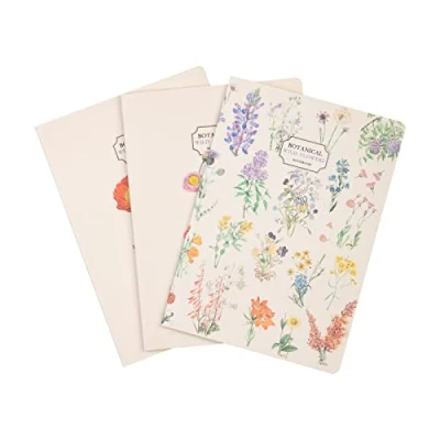 Image of Grupo Erik Botanical Wild Flowers Pack Of 3 A5 Notebooks Notebook Notepads Notepad Cute Stationery Gifts Flower