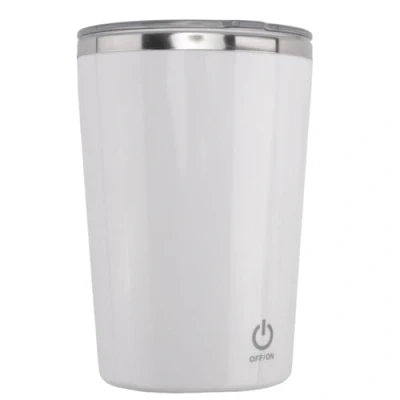 Image of PAMENET Self Stirring Mug, Electric Mixing Cup 350ML Magnetic Rechargeable Auto Mug White