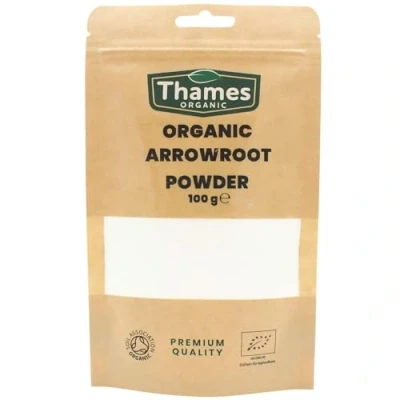 Image of Organic Arrowroot Powder 100g Flour, Starch Non GMO Thickening Agent No Additives or Preservatives Vegan, Certified Perfect for Baking and Cooking Thames