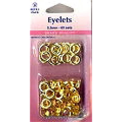 Image of Hemline Metal Eyelets Refill Pack 5.5mm Gold/Brass