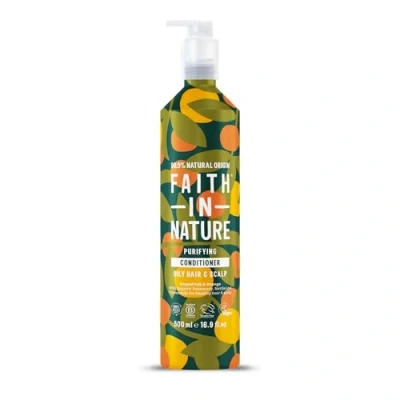 Image of Faith In Nature 500ml Metal Bottle Grapefruit &amp; Orange Conditioner, Purifying for Oily Hair Scalp, Vegan Cruelty Free, No SLS, Silicones or Parabens