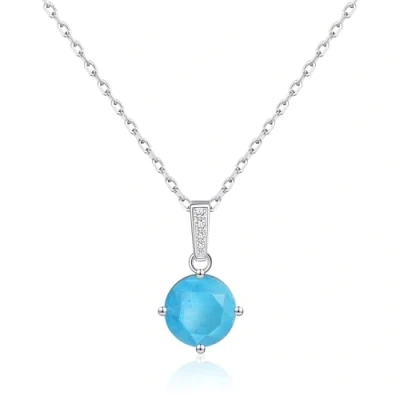 Image of Philip Jones Sterling Silver Synthetic Turquoise Gemstone Necklace