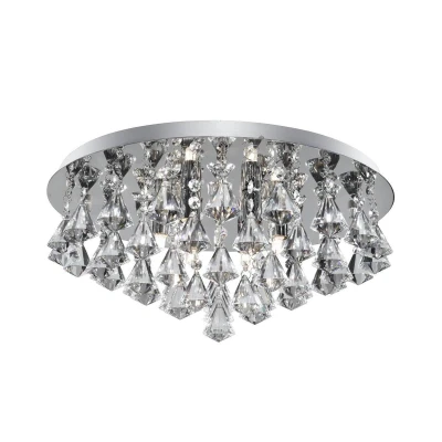 Image of Hanna 6 Light Ceiling Semi Flush Chrome with Crystals, G9