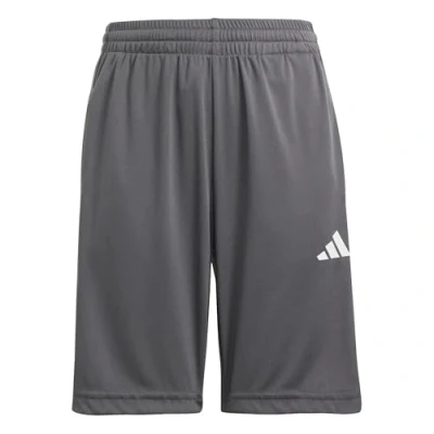 Image of adidas Unisex Kids Train Essentials 3 Stripes Short, Grey Five/White, 9 10 Years