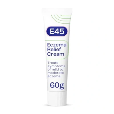 Image of E45 Eczema Relief Cream 60g To Treat Symptoms of Reduces itching and redness Emollient Steroid free