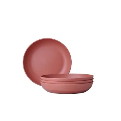 Image of Mepal Deep plate 4 pieces Silueta Dishwasher &amp; microwave resistant Plastic plates Dinner Tableware 21 cm Vivid mauve