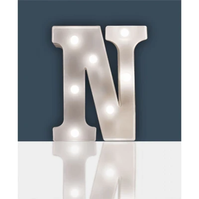Image of St Helens Home &amp; Garden Battery Operated 3D LED Letter Light Perfect for use as a Night or at Weddings and Parties (Letter N)