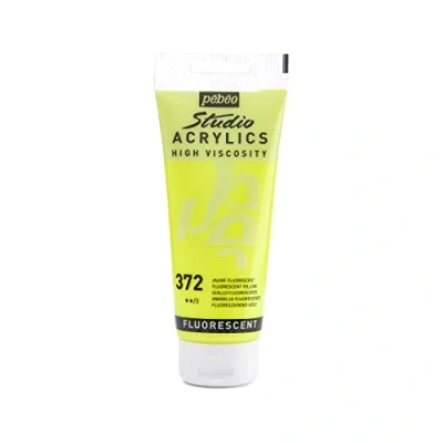 Image of PEBEO 832372 100 ml Studio Acrylic Paint, Fluorescent Yellow