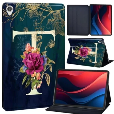 Image of Tablet Case Lenovo Tab M10 HD 2ND Gen 10.1 inch (TB X306X/X306F) lightweight Embossed Flip PU Leather Cover Ultra Thin (initial letter T)