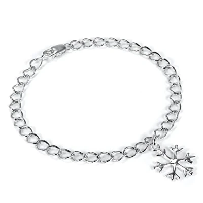 Image of 6.5 Inch Sterling Silver Winter Snowflake Bracelet