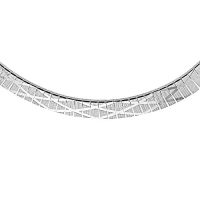 Image of Tuscany Silver Sterling Women&#039;s Cleopatra Style Diamond Pattern Necklace of Length 43cm