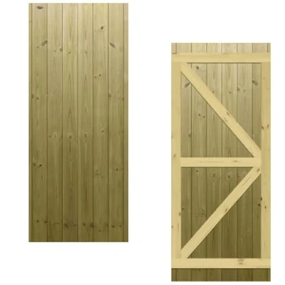 Image of Tongue &amp; Groove Interlocking Fully Framed Flat Top Pedestrian Side Garden Gate Height: 6ft (180cm) x Width: 75 cm Supplied without a Latch or Hinge Pack