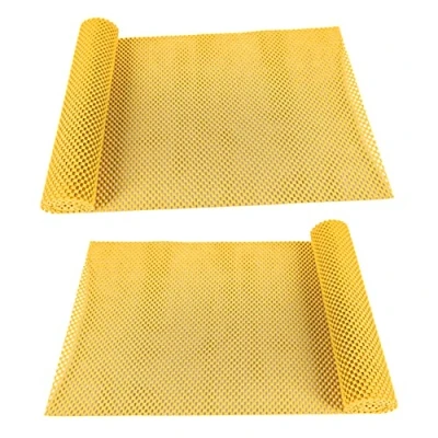 Image of ASAB 2 x Anti Slip Rug Underlay 150 30cm Non Matting Grippers for Laminate Floors PVC Heat Resistance Home Office Carpet Rugs on Hard Drawers Shelf Liners (Yellow)