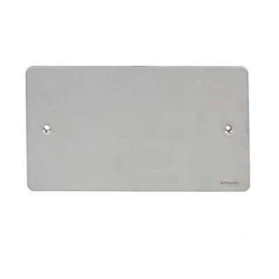 Image of Schneider Electric Ultimate Flat Plate Double Blanking Plate, GU8220SS, Stainless Steel