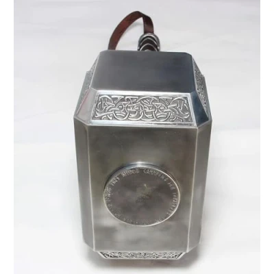 Image of MASTERGOSWORDS Thor Mjolnir Hammer Collectable 1:1 Replica Cosplay Costume Prop Toy (Standing Base Included)