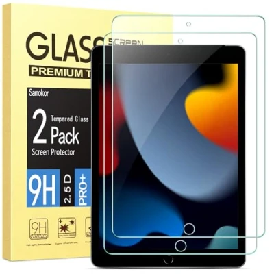 Image of [2 Pack] Screen Protector for iPad 9th / 8th 7th Generation (iPad 10.2 inch 2021 2020 2019), 9H, Anti Scratch, Ultra Clear, Bubble Free Tempered Glass Film 10.2&quot; ( 9/iPad 8/iPad 7)
