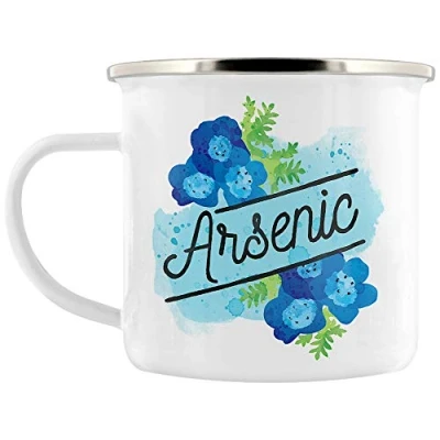 Image of Deadly Detox Arsenic Enamel Mug for Tea or Coffee White 8cm